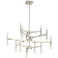 Possini Euro Design Marya Brushed Nickel Chandelier 32" Wide Modern 24-Light Fixture For Dining Room House Foyer Kitchen Island Entryway Bedroom Home -Decor Haven Shop GUEST 497b4b11 8bdc 43c8 a18f eb069cc0f9b7