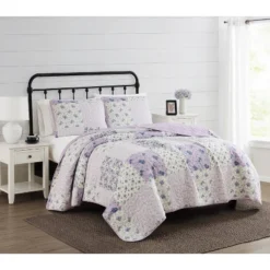 Elissa Patchwork Quilt Set Purple/White - Cannon -Decor Haven Shop GUEST 4b1de384 15f0 42f3 9b7f 082d63b3522e