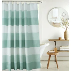 Kate Aurora Spa Accents Striped Waffle Fabric Shower Curtains -Decor Haven Shop GUEST 4b740527 aa08 40b5 8916 d6fedb9c437d