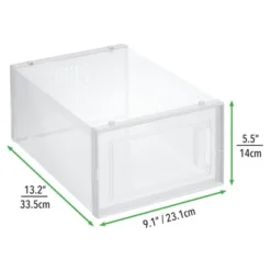 MDesign Plastic Stackable Closet Shoe Storage Box, Side Opening, Clear -Decor Haven Shop GUEST 4b839b11 a855 4ac4 b1d4 0337435c9377