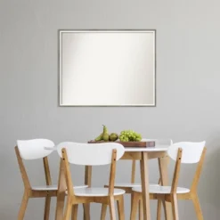 29" X 23" Non-Beveled Lucie Silver White Wood Wall Mirror - Amanti Art -Decor Haven Shop GUEST 4c5e502b b106 4c6a b242 908adcaeb634