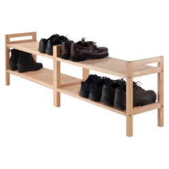 2pc Mercury Stackable Shoe Rack Set Natural - Winsome -Decor Haven Shop GUEST 4d5d54bf 1214 4537 80c0 c110929c877a