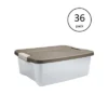 Sterilite 25 Qt. Shelf Tote Driftwood Lid Clear Base W/Platinum Latches(36 Pack) -Decor Haven Shop GUEST 4e695473 65b8 4d9d a569 96769b5357e9