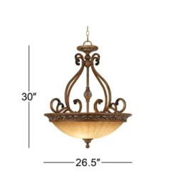 Kathy Ireland Sterling Estate Golden Bronze Pendant Chandelier 26 1/2" Wide Rustic Champagne Bowl Shade 3-Light Fixture For Dining Room Kitchen Island -Decor Haven Shop GUEST 4fa68b34 8e65 47f5 9fcf bfafcfbdf1ac