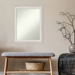 23" X 29" Non-Beveled Trio White Wash Silver Bathroom Wall Mirror - Amanti Art -Decor Haven Shop GUEST 521805ed 5c1a 4441 8d01 7ab7cbcda54a