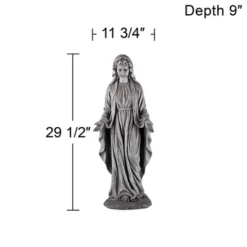 John Timberland Virgin Mary Statue Sculpture Decor Outdoor Garden Front Porch Patio Yard Outside Home Balcony Gray Stone Finish Ceramic 29" Tall -Decor Haven Shop GUEST 53a9a68b 5d67 4bd6 80a2 d0c43c965db8