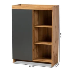 Caspian Wood Shoe Cabinet Gray/Brown - Baxton Studio -Decor Haven Shop GUEST 54eefff8 6da7 425c 93a5 da062f3f7614