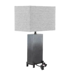 Polystone Table Lamp With Square Shade Gray - Olivia & May -Decor Haven Shop GUEST 55392df3 7a97 40d6 a25a 66bb37bce6d8