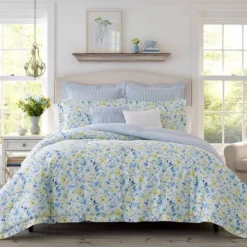 Laura Ashley - Nora Reversible Comforter & Sham Set Blue -Decor Haven Shop GUEST 5625de15 e7c4 422c bed3 a20958304a2d