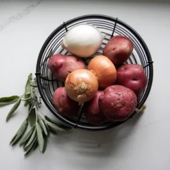 Black Metal & Jute Fruit Basket - Foreside Home & Garden -Decor Haven Shop GUEST 57bd695e 56f2 4b1f 866e af2aed9d5743