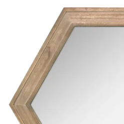 23.8" X 20.7" Wooden Hexagon Wall Mirror Brown - Stonebriar Collection -Decor Haven Shop GUEST 58ca9f27 880f 4ffe 946d 20776d437aea