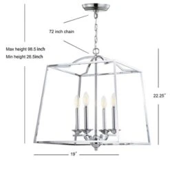 19" Metal Gloria Ceiling Light (Includes Energy Efficient Light Bulb) Chrome - JONATHAN Y -Decor Haven Shop GUEST 58e85543 238d 4f94 9925 67e0f489c78c