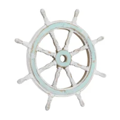 Wood Sail Boat Ship Wheel Wall Decor With Distressing Blue - Olivia & May -Decor Haven Shop GUEST 592ed48f 152f 4b84 92a3 3f77b7a26cfd