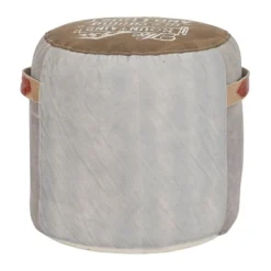 Canvas Pouf With Star Motif Brown - Olivia & May -Decor Haven Shop GUEST 598523cd 0102 4aa8 a531 dc9a1b9d0ffd