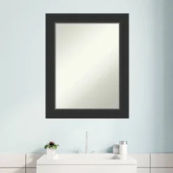 23" X 29" Non-Beveled Corvino Wood Bathroom Wall Mirror Black - Amanti Art -Decor Haven Shop GUEST 5a80253a f4ea 4196 9ba9 797981393f2d