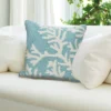 18"x18" Front Porch Coral Print Indoor/Outdoor Square Throw Pillow Aqua - Liora Manne -Decor Haven Shop GUEST 5af96440 f1a6 4f95 baeb 1d4f0536b9d3