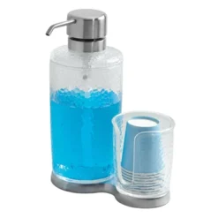 MDesign Modern Plastic Mouthwash Pump Caddy And Disposable Cup Holder -Decor Haven Shop GUEST 5afca0ad ffcb 4b39 a3ea 082e78cd8203