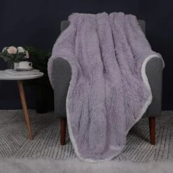 PiccoCasa Luxury Shaggy Soft Warm For Sofa Bed Faux Fur Blanket Purple Queen 1 Pc -Decor Haven Shop GUEST 5b7623c6 83ac 4a33 8c10 9429b95c3c37