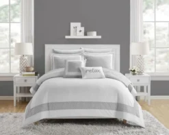 Chic Home Gibson Comforter Set Striped Hotel Collection Design Bed In A Bag Bedding - 9 Piece - Grey -Decor Haven Shop GUEST 5c0b85b5 961c 4ab1 9097 fb5eb3d53e4e