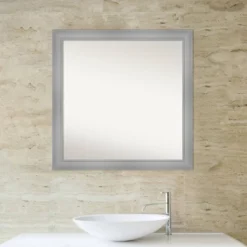 30" X 30" Non-Beveled Flair Bathroom Wall Mirror Polished Nickel - Amanti Art -Decor Haven Shop GUEST 5d3c3b0e 64d7 46ff 9b74 b1db562c6d2f