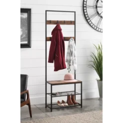 Whitmor Modern Industrial Entryway Tower Black -Decor Haven Shop GUEST 5dc94d9d da14 43f2 8d05 662777a1bc21