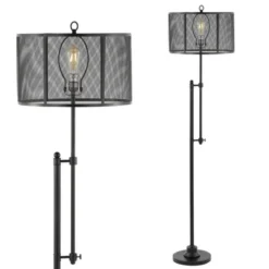 64.5" Noah Modern Industrial Iron Height-Adjustable LED Floor Lamp Black (Includes LED Light Bulb) - JONATHAN Y -Decor Haven Shop GUEST 5ded7a55 0466 4ccf ac33 e50300cf2efd