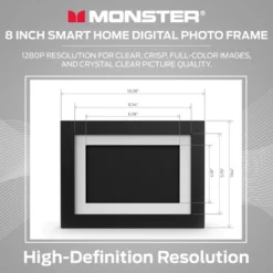 Monster Smart Home 16 GB Digital Photo Frame, High Definition 1280p Smart Picture Frame-8 Inch -Decor Haven Shop GUEST 5df22b73 c9b6 4391 af26 e34c431adb34