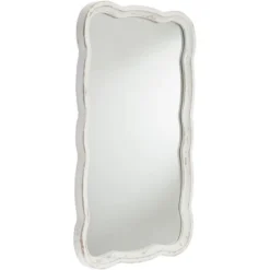 Noble Park Nellie Scallop Edge Rectangular Vanity Decorative Wall Mirror Country Cottage Distressed White Frame 23 1/2" Wide For Bathroom Home Office -Decor Haven Shop GUEST 5e02ca75 fb67 4938 9e92 ad3011f65fa5