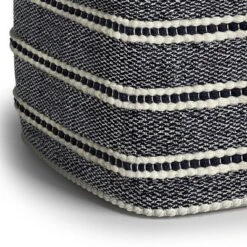 Anika Square Woven PET Polyester Pouf Navy/White - WyndenHall -Decor Haven Shop GUEST 5f0b0a77 563e 4e94 b049 eb2d50ead577