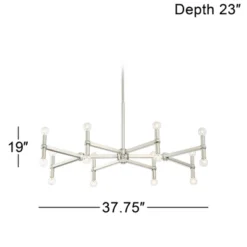 Possini Euro Design Marya Brushed Nickel Chandelier 37 3/4" Wide Modern 16-Light Fixture For Dining Room House Foyer Kitchen Island Entryway Bedroom -Decor Haven Shop GUEST 5f42d421 ade8 42b7 8c6a 4050b2086f75