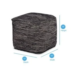 Omari Square Handwoven Pouf Black/Ivory - Steve Silver Co. -Decor Haven Shop GUEST 5f53e6b3 fd09 4848 87e9 66965b16bea6