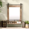 Wall Mount Barn Mirror With Wood Shelf And Iron Hardware - Danya B. -Decor Haven Shop GUEST 602a0204 0f43 4ee6 8805 dd86581fbca8