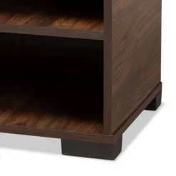 Raina Two-Tone Wood 2 Door Shoe Storage Cabinet Walnut Brown/Black - Baxton Studio -Decor Haven Shop GUEST 60c368c3 6698 435e bbda d3e35737cc29