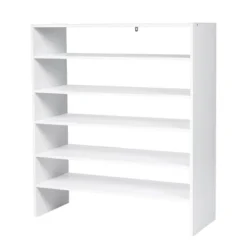 Tangkula 2-tier Stackable Shoe Rack 31" Width Organizer Shelf Set Of 3 White/Tan -Decor Haven Shop GUEST 6149f142 fe04 46ab b0c4 e6f8290bd326