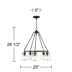 Possini Euro Design Bellis Bronze Wagon Wheel Pendant Chandelier 25" Wide Modern Clear Glass 5-Light Fixture For Dining Room House Kitchen Island Home -Decor Haven Shop GUEST 618dbfc5 4583 4867 8ae1 6096256d5a37