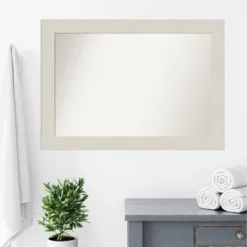 42" X 30" Non-Beveled Rustic Plank White Bathroom Wall Mirror - Amanti Art -Decor Haven Shop GUEST 61d21c55 d9de 4bfb a490 0ca75d40f21f