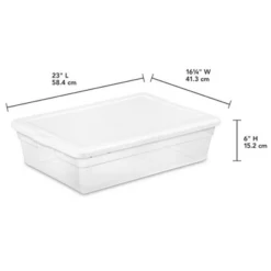 Sterilite Multipurpose Clear Plastic Stacking Storage Container Tote With Secure Lid For Under Bed Or Closet Organization -Decor Haven Shop GUEST 631e4e2a da35 4c16 a8ac 484425be2492