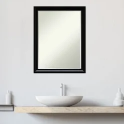 Amanti Art Steinway Black Scoop Petite Bevel Wood Bathroom Wall Mirror 27 X 21 In. -Decor Haven Shop GUEST 63822e65 fa1d 4594 9966 2aa2222a99a9