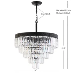 20" Wyatt Crystal Chandelier (Includes Energy Efficient Light Bulb) Bronze - JONATHAN Y -Decor Haven Shop GUEST 64112f62 dba0 4d96 836d 75eb021b25b4