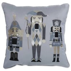 16.5"x16.5" Indoor Christmas 'Velvet Nutcrackers' Gray Square Throw Pillow Cover - Pillow Perfect -Decor Haven Shop GUEST 64f32ea8 a28b 4b21 b48d b0e731a550c1