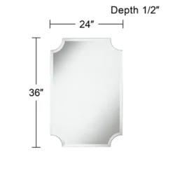 Noble Park Brix Rectangular Cut Corners Vanity Wall Mirror Beveled Edge Frameless 24" Wide For Bathroom Bedroom Living Room Home Office Entryway House -Decor Haven Shop GUEST 65269cd3 6b99 4270 9a7a f3a8dbfcc9fd