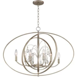 Possini Euro Design Tiller Champagne Satin Silver Pendant Chandelier 31 1/2" Wide Modern Open Orb Frame 8-Light Fixture For Dining Room Kitchen Island -Decor Haven Shop GUEST 67fcdd79 afcf 4046 92f9 be394747e84b