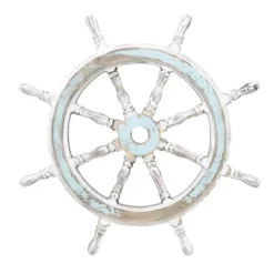 Wood Sail Boat Ship Wheel Wall Decor With Distressing Blue - Olivia & May -Decor Haven Shop GUEST 6839037e b8e5 4a3e b3ec 4dc25c356b08