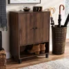 Rossin Walnut Finished 2 Door Wood Entryway Shoe Storage Cabinet Brown - Baxton Studio -Decor Haven Shop GUEST 69b0f440 f0b7 4b92 b49b ce104b1afa6e