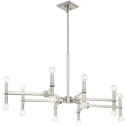 Possini Euro Design Marya Brushed Nickel Chandelier 37 3/4" Wide Modern 16-Light Fixture For Dining Room House Foyer Kitchen Island Entryway Bedroom -Decor Haven Shop GUEST 6a4dca51 57e1 46ea 8e7c 7df0944fcf99