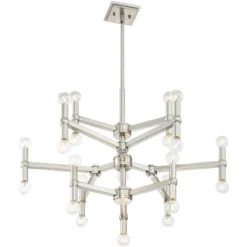 Possini Euro Design Marya Brushed Nickel Chandelier 32" Wide Modern 24-Light Fixture For Dining Room House Foyer Kitchen Island Entryway Bedroom Home -Decor Haven Shop GUEST 6a556942 8834 40c7 9218 afc183c3d9bd