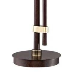 Franklin Iron Works Calyx Modern Industrial Desk Lamp 29" Tall Bronze Brown Cognac Glass Dome Shade For Bedroom Living Room Bedside Nightstand Office -Decor Haven Shop GUEST 6aaf913e acb1 440b aeaa 04299bbb123d