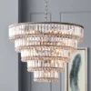 Vienna Full Spectrum Magnificence Satin Nickel Chandelier 24 1/2" Wide Modern Faceted Crystal Glass 15-Light LED Fixture For Dining Room House Kitchen -Decor Haven Shop GUEST 70681910 3182 4cfa 92c6 a71b1bea92c1