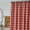 Park Designs Garnet Buffalo Check Ruffled Shower Curtain 72" X 72" -Decor Haven Shop GUEST 70751383 bd50 4636 afcf e9d4fb487418