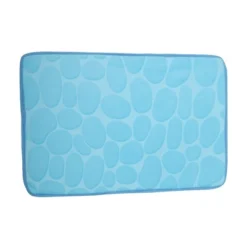 Unique Bargains Cobblestone Pattern Bathroom Rugs Polyester Bath Mat Machine Washable Blue 60x40cm -Decor Haven Shop GUEST 709f76d1 4b35 4c4d a52f 24ce9b476e17